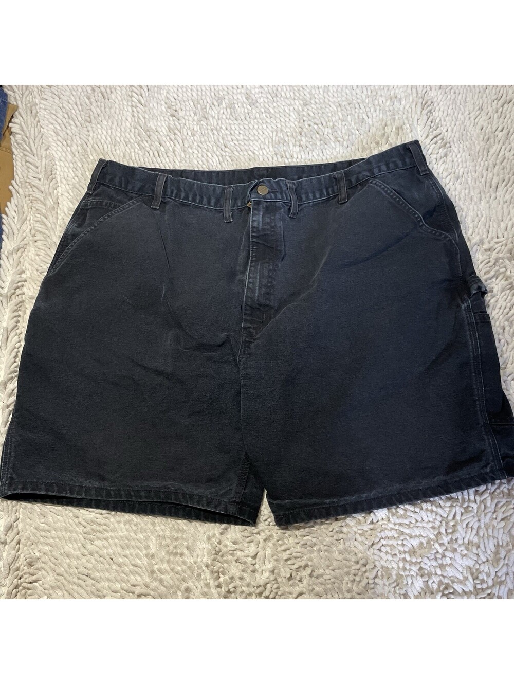 Carhartt B25 BLK Carpenter Work Shorts Mens 42 Black Duck Cotton Canvas Utility
